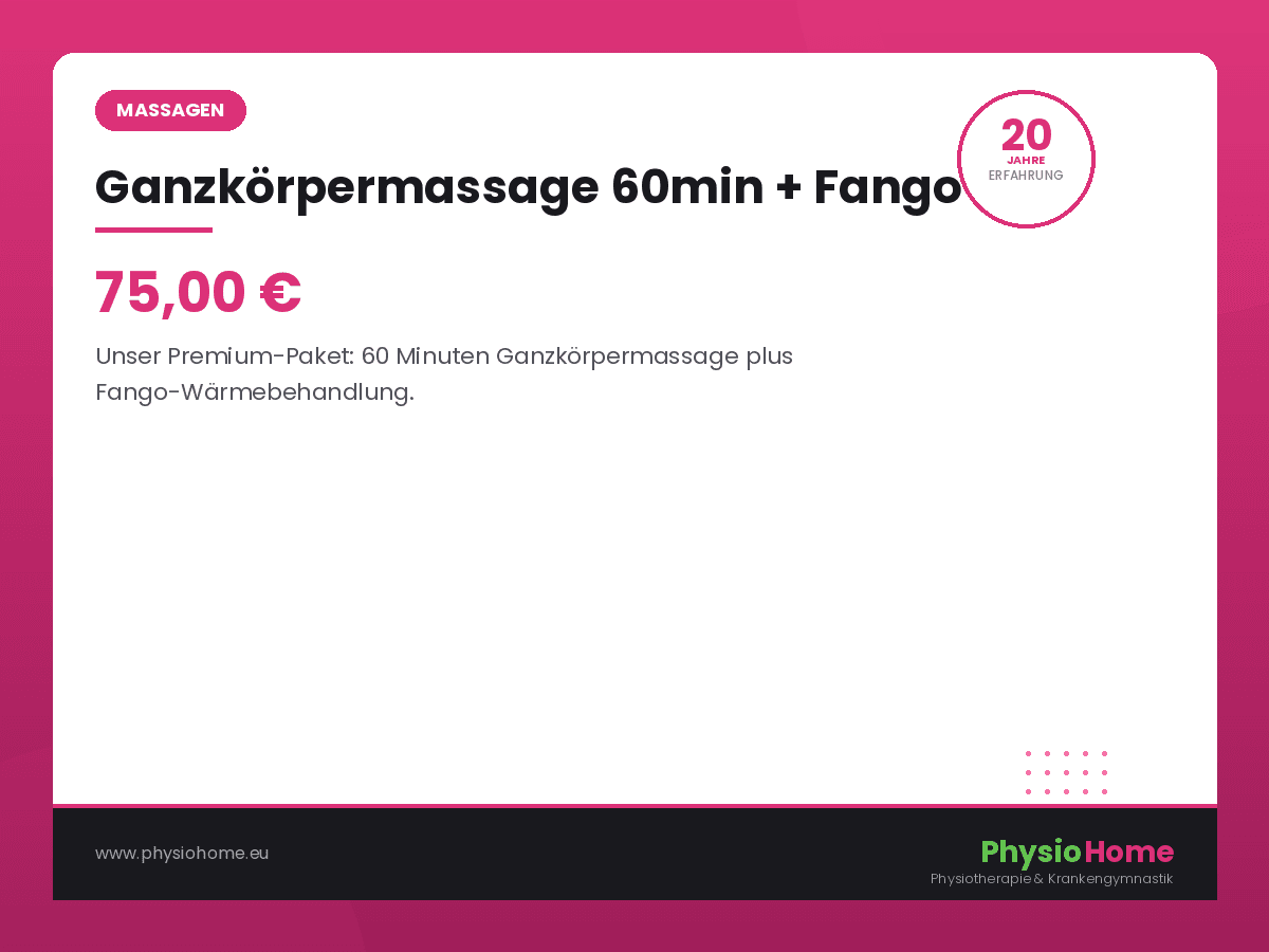 Ganzkörpermassage 60min + Fango