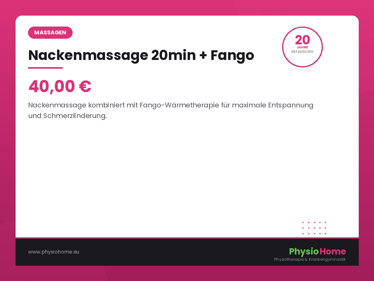 Nackenmassage 20min + Fango