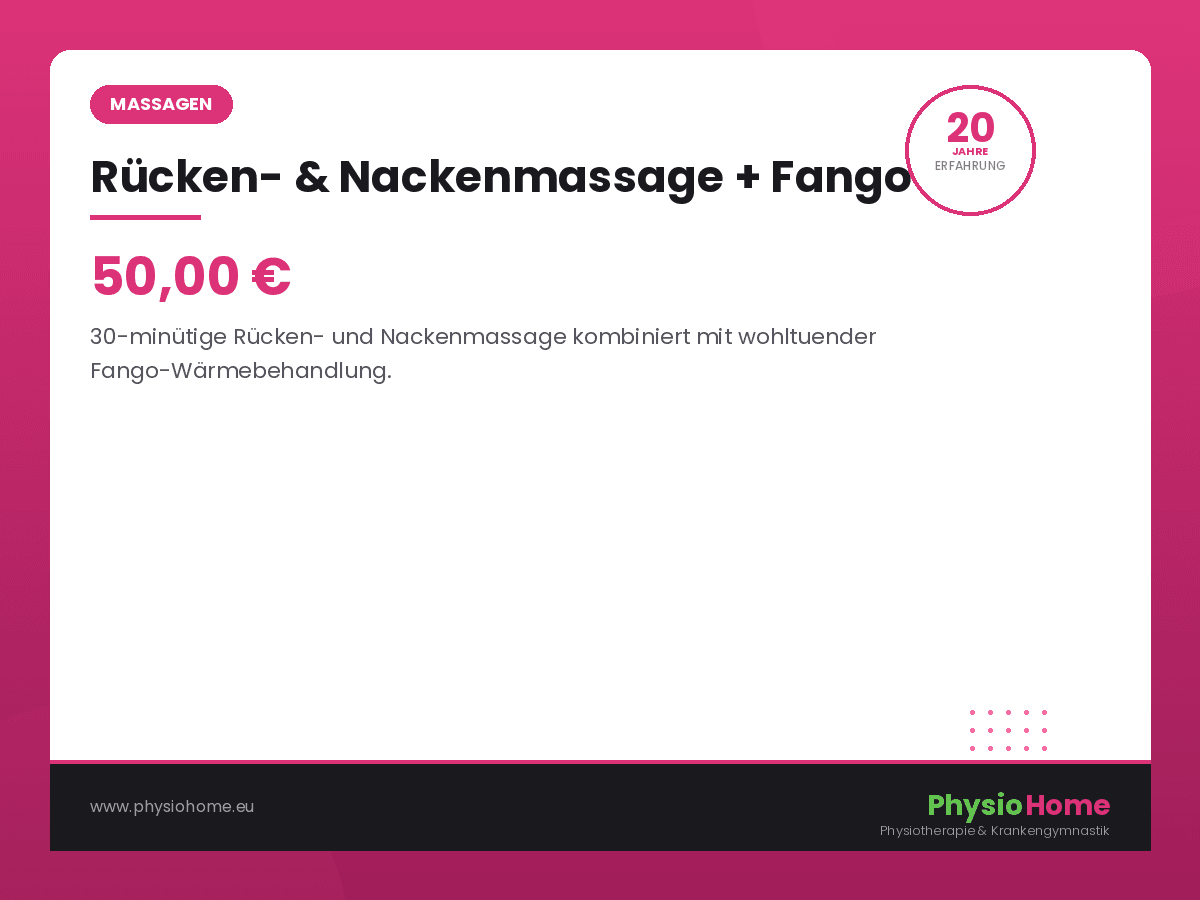 Ruecken- & Nackenmassage + Fango